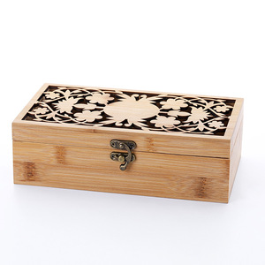 Caja de Almacenamiento de Bambú Rectangular 26.6x16.6x7.5cm, Caja de Regalo para Joyería Hecha a Mano, Caja de Madera Artesanal - Product Image 2