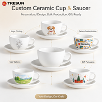 Ensemble tasse et soucoupe à café en céramique blanche, porcelaine, pour expresso, cappuccino, latte, passe au lave-vaisselle et au micro-ondes, pour restaurant
