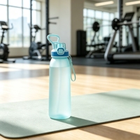 Bouteille d'eau anti-fuite en Tritan+PP avec couvercle à ouverture rapide et paille intégrée – Compatible lave-vaisselle pour l'école, le camping et la randonnée