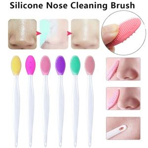 Beauty Skin Care Wash Face Silicone <b>Brush</b> Exfoliating Nose <b>Clean</b> Blackhead Removal <b>Brushes</b> Tools With Replacement Head - Product Image 4