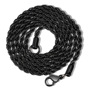 2 मिमी 3 मिमी ट्विस्ट चेन गोल्ड प्लेटेड स्टेनलेस स्टील हार रस्सी चेन हार - Product Image 4