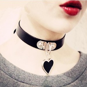 Anime Rock Harajuku punk gothique <span class=keywords><strong>amour</strong></span> pendentif collier en cuir collier en cuir collier chaîne de cou bracelet - Product Image 1