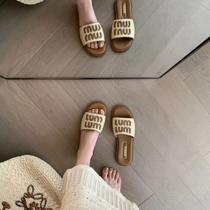 Nouvelle Arrivée Européenne 2026 – Sandales plates tressées à une bride pour femme, décontractées, pour l'extérieur et la plage - Product Image 1