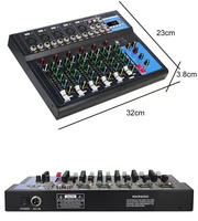 Console de mixage audio compacte à sept canaux avec lecture sans fil USB pour performances scéniques professionnelles – Mini table de mixage audio