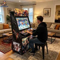 Borne d'arcade verticale 22 pouces avec logo personnalisé, machine de jeu de combat, console de jeu vidéo 2 joueurs pour bar et salle de jeux