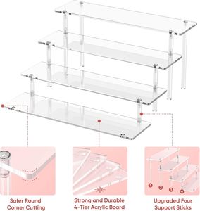 Özel fabrika 4 katlı yükselir raf vitrin fikstür takı raf akrilik ekran standları - Product Image 3