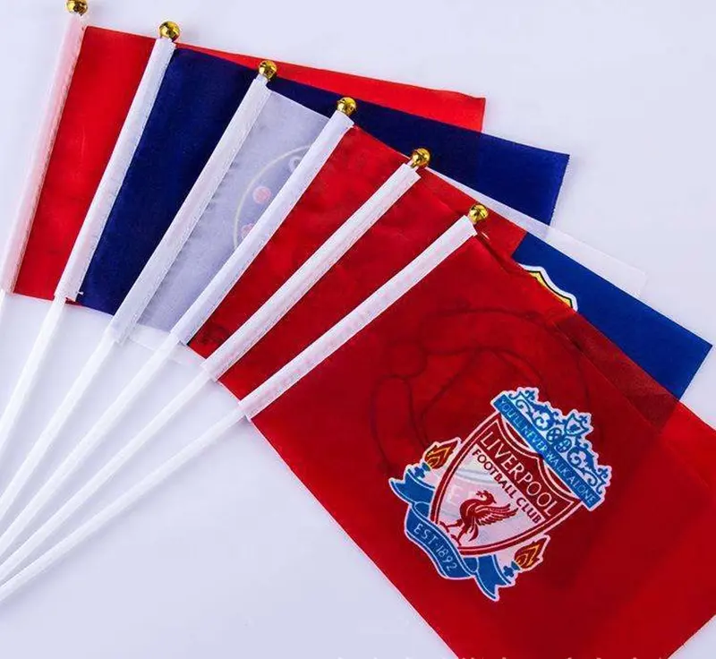 Hot Selling China Fabrikant Goedkope Custom Polyester Auto Venster Hand Fans Mini Nationale Hand Zwaaien Vlag