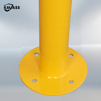 KAVASS Revêtement en poudre CE-Plaque de base montée en surface Bollard de stationnement fixe en acier jaune de sécurité