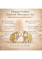 Statue d'éléphant artisanale en or pur et argenté, ensemble de deux pièces, décoration d'intérieur, porte-bonheur, Pooja Vastu, mariage