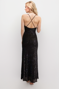 ชุดเดรสปาร์ตี้เปิดหลังเซ็กซี่สำหรับผู้หญิงชุดเดรสเลื่อมสายเดี่ยวแข<span class=keywords><strong>น</strong></span>กุด - Product Image 4