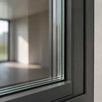 Modernes Schalldichtes Aluminium-Drehfenster mit Thermischer Trennung, Doppelverglasung, Low-E-Glas, Lärmreduzierung und Mehrpunkt-Verriegelungssystem
