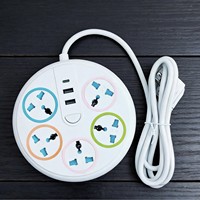 Multiprise industrielle personnalisable 2/3/5m universelle portable avec protection contre les surtensions et 4/5 ports USB 10A