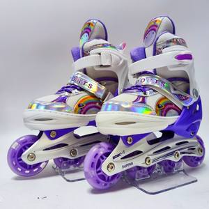 รองเท้าสเก็ตอินไลน์ <span class=keywords><strong>Oxelo</strong></span> โครงอะลูมิเนียมสีม่วง ล้อยาง 60 มม. 72 มม. ไฟกระพริบ - Product Image 5