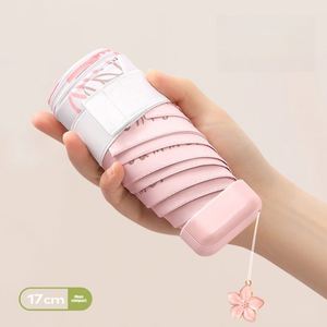 Parapluie de poche floral ultra-léger 5 plis en vinyle anti-UV personnalisé pour femme, idéal soleil et pluie, portable, cadeau de voyage - Product Image 1