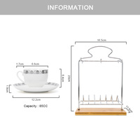 Ensemble de 12 tasses à café soucoupes, vente en gros, style arabe éthiopien, avec support pour tasses, vente en gros