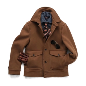 Blouson Bomber Unisexe en Laine Marron Col Montant Manteau Aviateur Décontracté Chaud Automne Vêtement d'extérieur Professionnel Ample à Motif Géométrique Respirant - Product Image 1