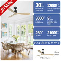 Ventilateur de plafond 1stshine en bois massif 100-240v de qualité professionnelle pour intérieur, haute efficacité, commande vocale, application mobile