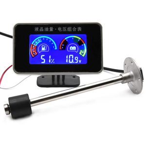 سيارة شاحنة رقمية LCD مقياس مستوى الوقود + مقياس فولت 2 في 1 متر إنذار مع 0-190ohm مستشعر مستوى الوقود السائل عداد السيارة 9-36V - Product Image 5