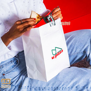<span class=keywords><strong>Sac</strong></span> en papier personnalisé de qualité alimentaire ARoast Poulet Hot Dog Sacs en papier à emporter sulfurisés, Sacs en papier plats blancs à fond carré - Product Image 5
