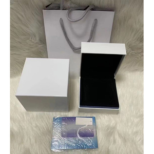 Boîte à montre de luxe blanche à fente unique, ensemble complet d'emballage pour montre avec sac cadeau, carte et certificat, boîte en bois avec logo personnalisé - Product Image 1