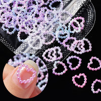 Bricolage breloques couleur Nail Art Design bijoux mignon 3d résine amour Imitation perle ongles perceuses accessoires ongles strass