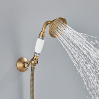 Ensemble combiné de douche murale en laiton antique Système de douche de salle de bain classique avec pommeau de douche de 8 pouces