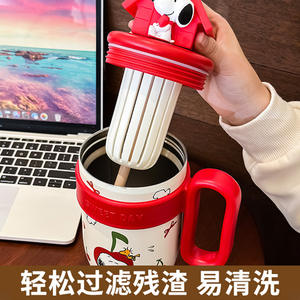 Mug isotherme Snoopy en acier inoxydable 316, grande capacité, pour étudiants, rentrée scolaire, avec design de dessin animé 3D - Product Image 2
