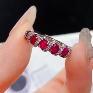 Cincin Pertunangan Perak Sterling 925 Klasik dengan Batu Tanzanite dan Cincin <span class=keywords><strong>Ruby</strong></span> Alami dengan Setting Cakar dalam Perak - Product Image 5