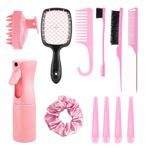 Hair <b>Styling</b> Tools Set With Comb Brush <b>Spray</b> Bottle Clips And Scrunchie For General Use 20cm Above ABS Material - Product Image 2