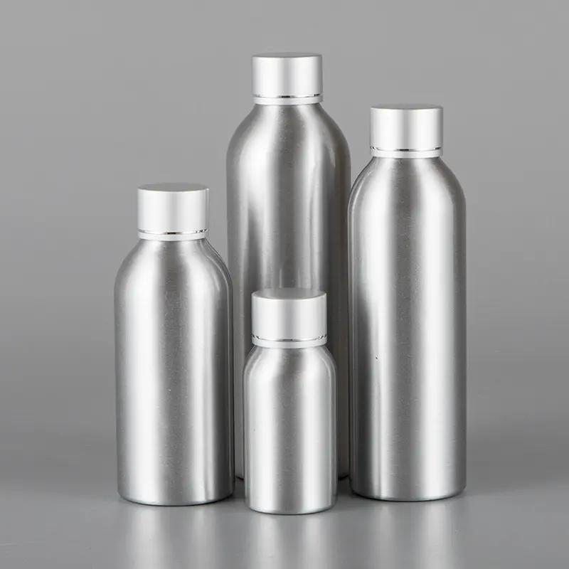 Алюминиевые косметические бутылки 24/410 алюминиевые винтовые колпачки серебро 40 мл 50 мл 100 мл 120 мл 150 мл 250 мл алюминиевая бутылка