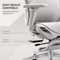 Chaise de bureau ergonomique en maille inclinable à prix de gros avec vérin à gaz et repose-pieds pour le bureau