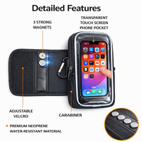 Porte-bouteille d'eau magnétique pour la gym avec poche pour téléphone, aimants puissants, manchon en néoprène imperméable pour équipement de fitness