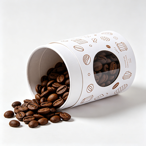 Biodegradable Cylinder <b>Box</b> With Transparent Window Custom Size Tube For Coffee Bean Household Storage Bulk <b>Packing</b> - Product Image 1