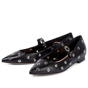<span class=keywords><strong>Ballerine</strong></span> nere con occhielli da donna <span class=keywords><strong>ballerine</strong></span> a punta scarpe Mary Jane - Product Image 1