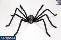 AROMA Araignée géante réaliste en fourrure noire de 63 pouces pour décorations d'Halloween, pour des présentations effrayantes, décoration intérieure ou extérieure, mur, balcon