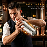 Ensemble de shakers à cocktails OME Boston 18oz 28oz en acier inoxydable, kit de barman professionnel deux pièces, shaker à martini, bar à domicile personnalisé