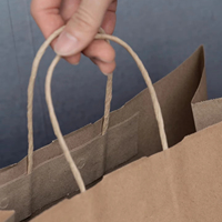 Sacs de transport en papier kraft naturel jetables en gros avec poignées torsadées, sacs de courses écologiques recyclables pour boutiques, cosmétiques, vêtements et gâteaux