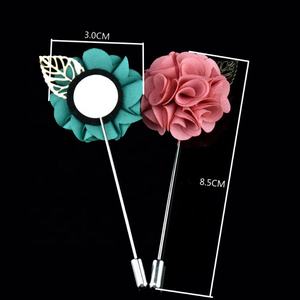 Handmade Fashion Broche Lapel Pin Folha tecido colorido e flor Design para homens e mulheres - Product Image 5