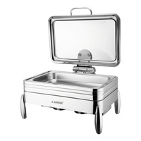 En promotion : Réchaud de buffet Sicily Range 1/1, chauffe-plats 8,5 L, haut de gamme, en acier inoxydable SS304, avec souffleur d'air chaud et contrôle automatique de la température