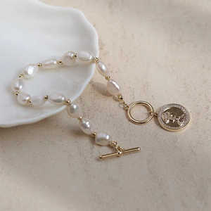 Pulsera de Perlas Naturales de Agua Dulce Estilo Barroco para Mujer, Nueva Colección Viento Frío - Product Image 5