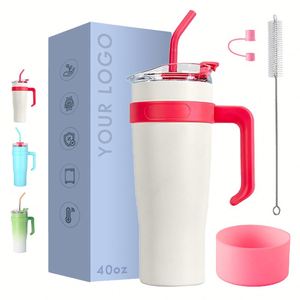 Vaso Térmico de Viaje con Aislamiento de Paja, 40oz, para Café, Bebidas, Taza Termo para Auto - Product Image 1