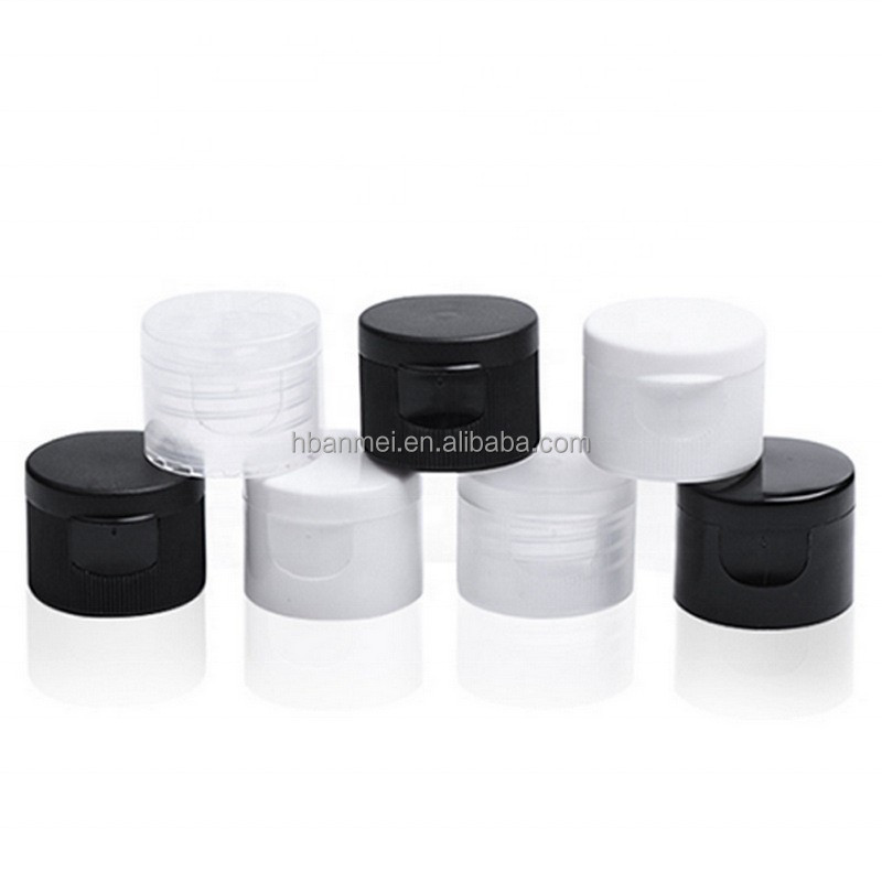 Échantillons gratuits 24/410 couvercle rabattable en plastique 20mm 24mm 28mm 38mm bouteille en plastique bouchons à vis couvercles capuchon rabattable pour emballage cosmétique