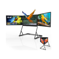 TriCreate Écran Portable pour Ordinateur Portable 15.6" FHD 1080P IPS, Triple Moniteur Pliable, Extension d'Écran HD/USB-C
