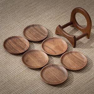 Ensemble de tapis créatifs en bois de noyer pour tasses à thé, tapis isolant et anti-brûlure pour cérémonie du thé, pratique - Product Image 3