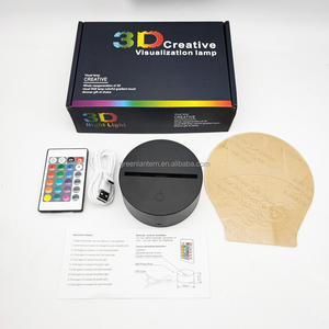 De la tabla de la boda regalo para los huéspedes amor corazón 3D ilusión luz de noche LED táctil de 7 colores Cambio de San Valentín regalo para San Valentín de día con control remoto - Product Image 6