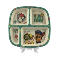 Assiette de bébé en fibre de bambou pour enfant, design personnalisé avec compartiment, 6-9 pouces
