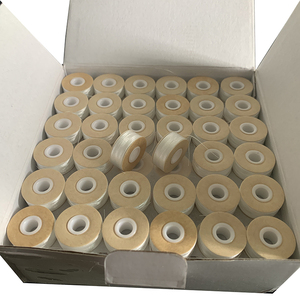 HT L jenis kertas sisi 70D/2 putih 100% poliester filamen bordir pra luka benang Bobbin 60wt dengan gaya berbeda - Product Image 1