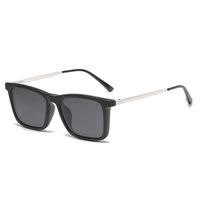 5 en 1 aimant Clip sur lunettes de soleil miroir polarisé lentille lunettes carré lunettes montures lunettes magnétiques interchangeables TR90