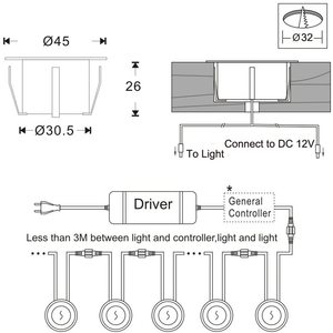 45mm Led Decking Lights Kitchen Plinth Lights kit <span class=keywords><strong>di</strong></span> illuminazione per ponte impermeabile IP67 a bassa tensione per esterni confezione da 10 - Product Image 4
