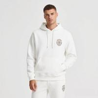 Sudadera con capucha de invierno de 400 g/m² de algodón 100% pesado, con efecto desgastado, corte regular, para hombre, forro polar, bordado, lavado, ODM